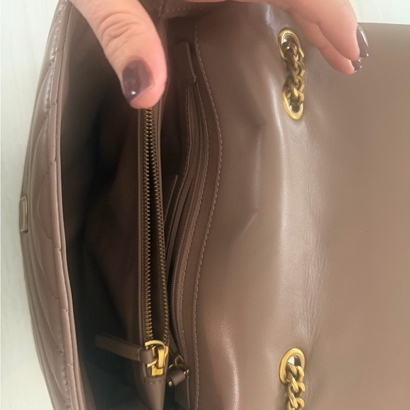 Quince Taupe Quilted Shoulder Bag Covertable Crossbody (larger size) - Picture 2 of 13